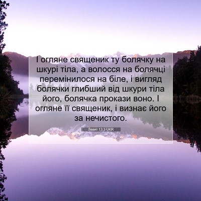 Picture 07 - Левит 13:3 UKR - І огляне священик ту - Bible Verse Picture