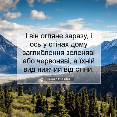 Picture 07 - Левит 14:37 UKR - І він огляне заразу, і ось у - Bible Verse Picture