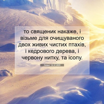 Picture 07 - Левит 14:4 UKR - то священик накаже, і - Bible Verse Picture
