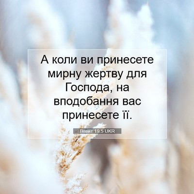 Picture 07 - Левит 19:5 UKR - А коли ви принесете мирну - Bible Verse Picture