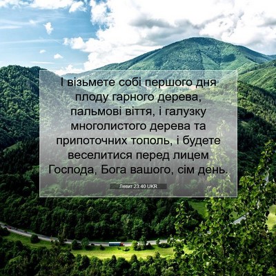 Picture 07 - Левит 23:40 UKR - І візьмете собі першого - Bible Verse Picture