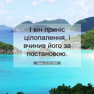 Picture 07 - Левит 9:16 UKR - І він приніс цілопалення, і - Bible Verse Picture
