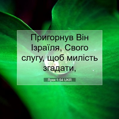 Picture 07 - Луки 1:54 UKR - Пригорнув Він Ізраїля, - Bible Verse Picture