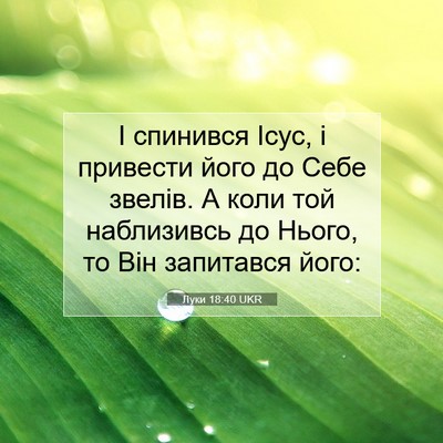 Picture 07 - Луки 18:40 UKR - І спинився Ісус, і привести - Bible Verse Picture