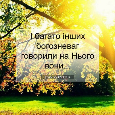 Picture 07 - Луки 22:65 UKR - І багато інших богозневаг - Bible Verse Picture