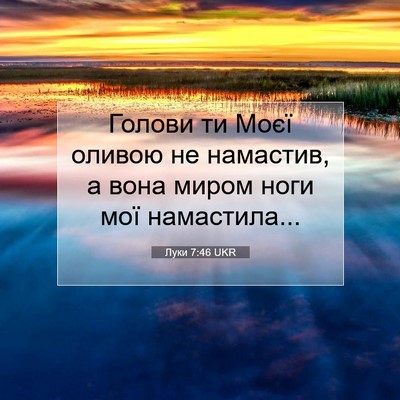 Picture 07 - Луки 7:46 UKR - Голови ти Моєї оливою не - Bible Verse Picture