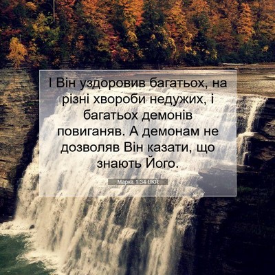 Picture 07 - Марка 1:34 UKR - І Він уздоровив багатьох, - Bible Verse Picture