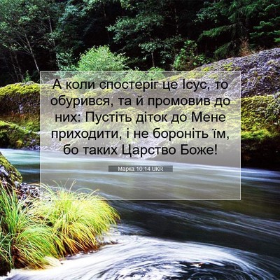 Picture 07 - Марка 10:14 UKR - А коли спостеріг це Ісус, - Bible Verse Picture