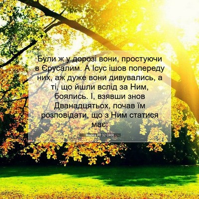 Picture 07 - Марка 10:32 UKR - Були ж у дорозі вони, - Bible Verse Picture