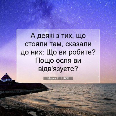 Picture 07 - Марка 11:5 UKR - А деякі з тих, що стояли - Bible Verse Picture
