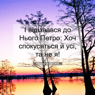 Picture 07 - Марка 14:29 UKR - І відізвався до Нього - Bible Verse Picture