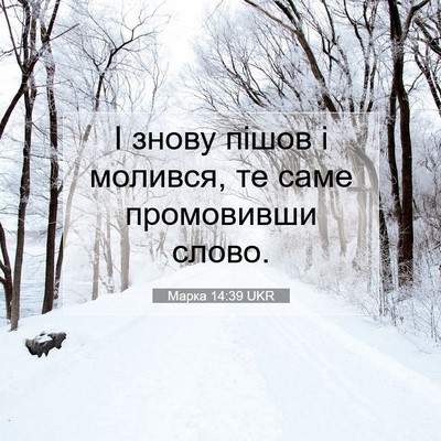 Picture 07 - Марка 14:39 UKR - І знову пішов і молився, те - Bible Verse Picture