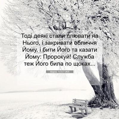 Picture 07 - Марка 14:65 UKR - Тоді деякі стали плювати - Bible Verse Picture