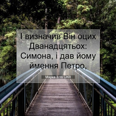 Picture 07 - Марка 3:16 UKR - І визначив Він оцих - Bible Verse Picture