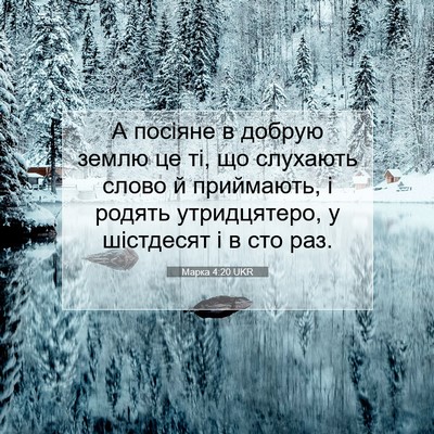 Picture 07 - Марка 4:20 UKR - А посіяне в добрую землю це - Bible Verse Picture