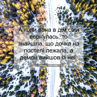 Picture 07 - Марка 7:30 UKR - А коли вона в дім свій - Bible Verse Picture
