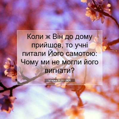 Picture 07 - Марка 9:28 UKR - Коли ж Він до дому прийшов, - Bible Verse Picture