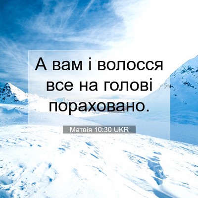 Picture 07 - Матвія 10:30 UKR - А вам і волосся все на - Bible Verse Picture