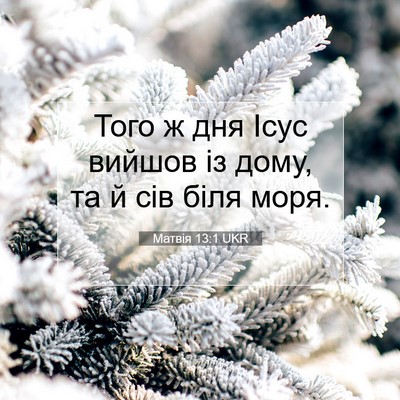 Picture 07 - Матвія 13:1 UKR - Того ж дня Ісус вийшов із - Bible Verse Picture