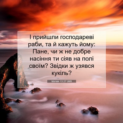 Picture 07 - Матвія 13:27 UKR - І прийшли господареві - Bible Verse Picture
