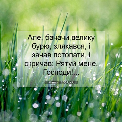 Picture 07 - Матвія 14:30 UKR - Але, бачачи велику бурю, - Bible Verse Picture