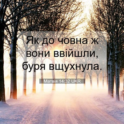 Picture 07 - Матвія 14:32 UKR - Як до човна ж вони ввійшли, - Bible Verse Picture
