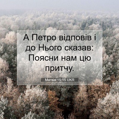 Picture 07 - Матвія 15:15 UKR - А Петро відповів і до Нього - Bible Verse Picture