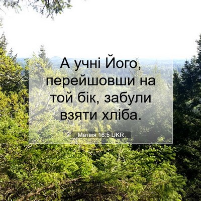 Picture 07 - Матвія 16:5 UKR - А учні Його, перейшовши на - Bible Verse Picture