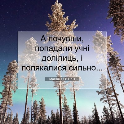 Picture 07 - Матвія 17:6 UKR - А почувши, попадали учні - Bible Verse Picture
