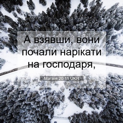 Picture 07 - Матвія 20:11 UKR - А взявши, вони почали - Bible Verse Picture