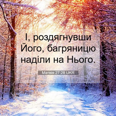 Picture 07 - Матвія 27:28 UKR - І, роздягнувши Його, - Bible Verse Picture