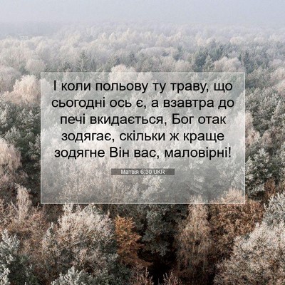 Picture 07 - Матвія 6:30 UKR - І коли польову ту траву, що - Bible Verse Picture