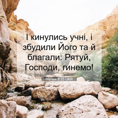 Picture 07 - Матвія 8:25 UKR - І кинулись учні, і збудили - Bible Verse Picture