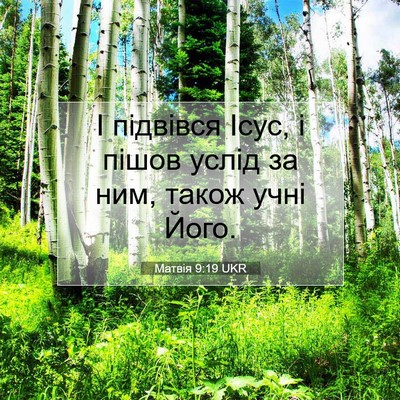 Picture 07 - Матвія 9:19 UKR - І підвівся Ісус, і пішов - Bible Verse Picture