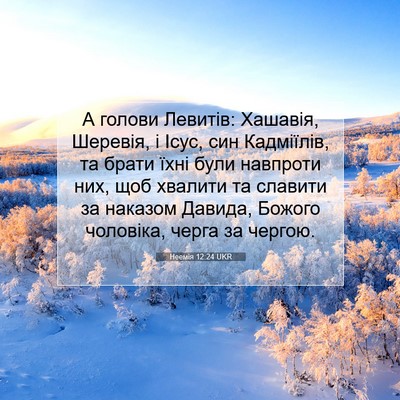 Picture 07 - Неемія 12:24 UKR - А голови Левитів: Хашавія, - Bible Verse Picture
