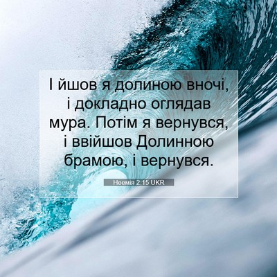 Picture 07 - Неемія 2:15 UKR - І йшов я долиною вночі, і - Bible Verse Picture