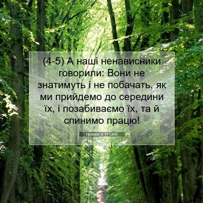 Picture 07 - Неемія 4:11 UKR - (4-5) А наші ненависники - Bible Verse Picture