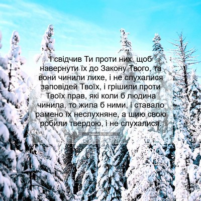 Picture 07 - Неемія 9:29 UKR - І свідчив Ти проти них, щоб - Bible Verse Picture