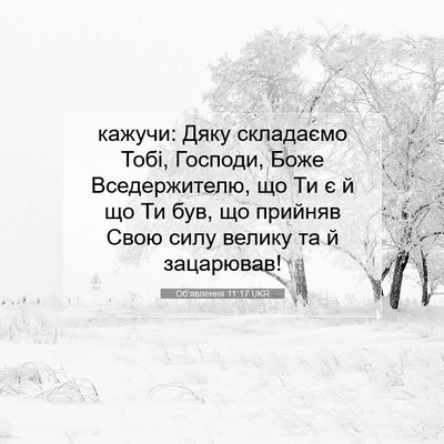 Picture 07 - Об'явлення 11:17 UKR - кажучи: Дяку складаємо - Bible Verse Picture