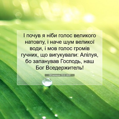 Picture 07 - Об'явлення 19:6 UKR - І почув я ніби голос - Bible Verse Picture