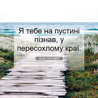 Picture 07 - Осія 13:5 UKR - Я тебе на пустині пізнав, у - Bible Verse Picture