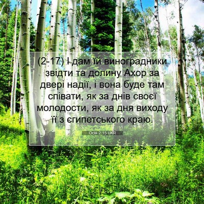 Picture 07 - Осія 2:15 UKR - (2-17) І дам їй виноградники - Bible Verse Picture