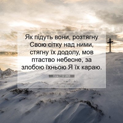 Picture 07 - Осія 7:12 UKR - Як підуть вони, розтягну - Bible Verse Picture