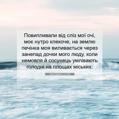 Picture 07 - Плач Єремії 2:11 UKR - Повипливали від сліз мої - Bible Verse Picture