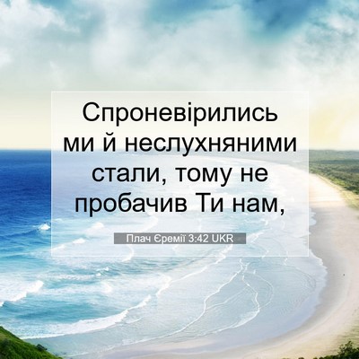 Picture 07 - Плач Єремії 3:42 UKR - Спроневірились ми й - Bible Verse Picture