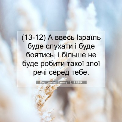 Picture 07 - Повторення Закону 13:11 UKR - (13-12) А ввесь Ізраїль буде - Bible Verse Picture