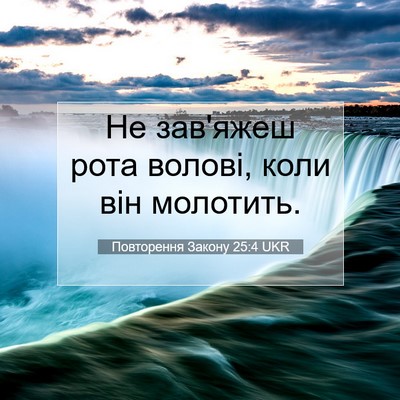Picture 07 - Повторення Закону 25:4 UKR - Не зав'яжеш рота волові, - Bible Verse Picture