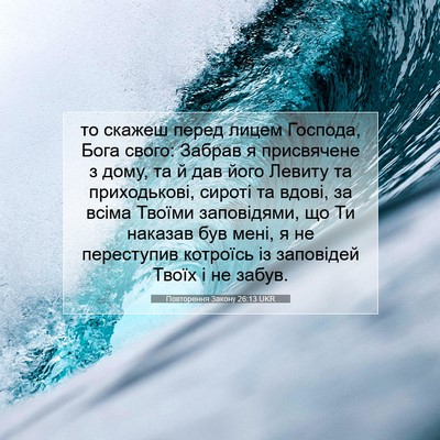 Picture 07 - Повторення Закону 26:13 UKR - то скажеш перед лицем - Bible Verse Picture