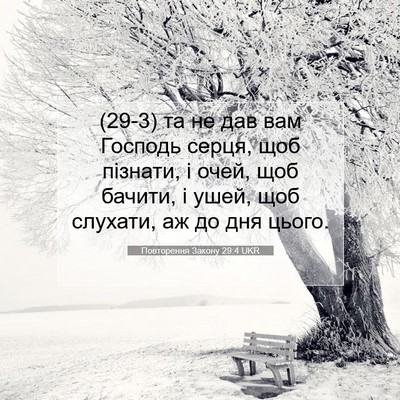 Picture 07 - Повторення Закону 29:4 UKR - (29-3) та не дав вам Господь - Bible Verse Picture