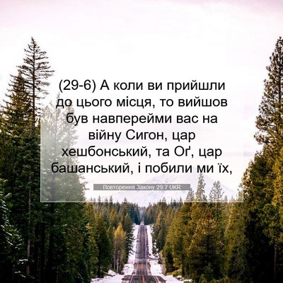 Picture 07 - Повторення Закону 29:7 UKR - (29-6) А коли ви прийшли до - Bible Verse Picture